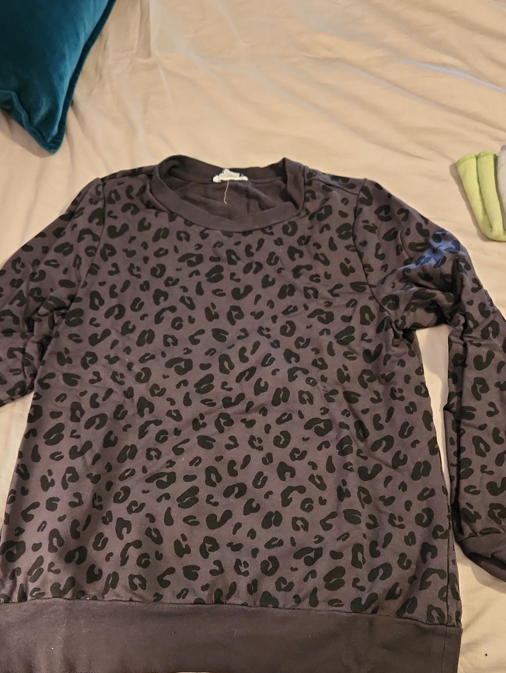 Maternity Black And Gray Leopard Print Sweatshirt